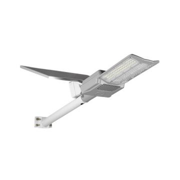 Lampa solara cu panou si telecomanda, 400W, lumina rece, 8000 lm, senzor amurg, IP65, 25000mAh, aluminiu