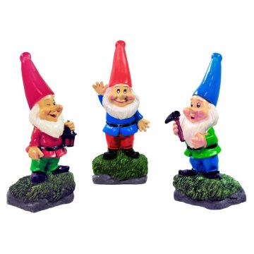 Lampa solara de gradina, figurina pitic, lumineaza RGB pana la 8 ore, protectie IP44