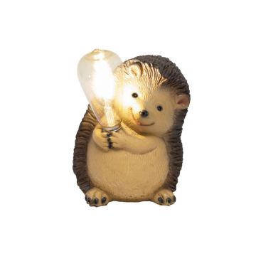 Lampa solara gradina, arici cu bec LED, lumina calda, 1,2V, 300mAh Ni-MH, 14,5x13,5x18 cm