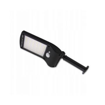 Lampa solara LED stradala, autonomie 8h, IP65, 5500-6000K, 300lm, 5W, 36 surse, negru