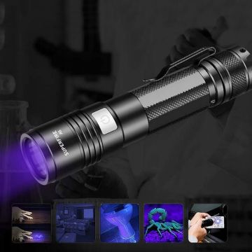 Lanterna UV Superfire 365 nm, reincarcabila USB, LED SMD