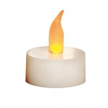 Lumanare LED cu efect flacara, tip pastila 2x3.5 cm, alb cald