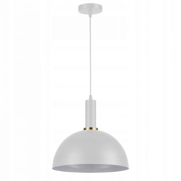 Lustra suspendata LED, moderna, soclu E27, IP20, abajur 30 cm, otel si aluminiu