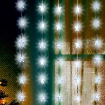 Perdea de stelute luminoase, 48 LED-uri, lungime 1.5 m, interior