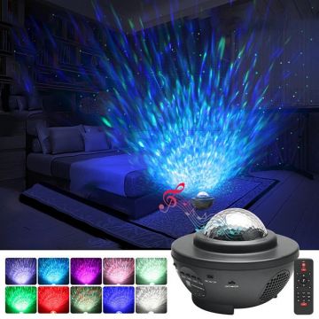 Proiector LED RGB Starry Galaxy, Bluetooth, difuzor muzical, control telecomanda, timer