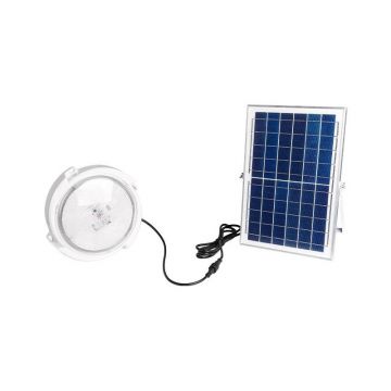 Proiector solar LED gradina, autonomie 14h, telecomanda, 5000K, 2800lm, 120W, 120 surse, alb