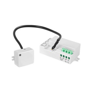 Senzor de miscare reglabil, 5/2000 LUX, 800W, pe perete sau tavan, IP20