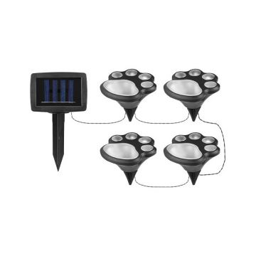 Set lampi solare LED, forma labute, autonomie 6-8h, IP44, 6500K, 20lm, 0,24W, 4 bucati