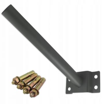 Suport tip brat sustinere lampi stradale, prindere perete sau stalp, otel, diametru 37 mm