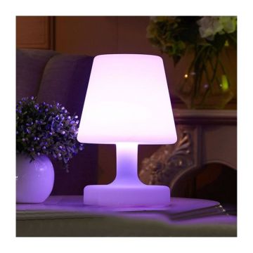 Veioza LED iluminata integral RGBW, telecomanda, 4 moduri iluminare, 25 cm