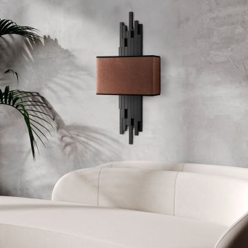 Aplica de perete, Opviq, 892OPV2408, Negru/Maro