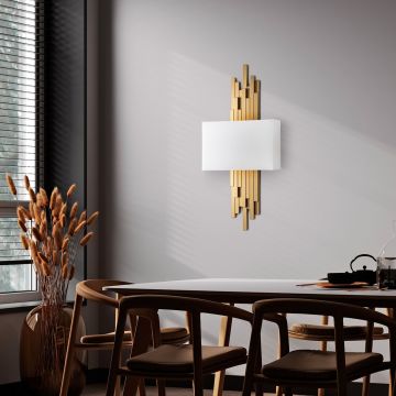 Aplica de perete, Opviq, 892OPV2410, Aur/Alb