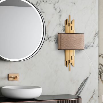 Aplica de perete, Opviq, 892OPV2411, Auriu / Maro deschis