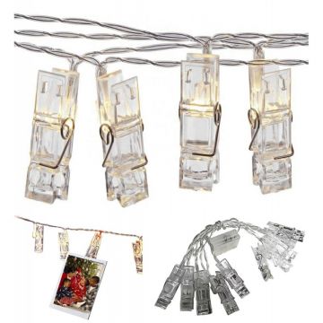 Ghirlanda decorativa interior, 10 LED-uri, 1,5V, 5,5 cm, gri