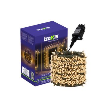 Instalatie brad, 500 LED-uri alb cald, lungime 35 m, 8 efecte iluminare, interior/exterior, IP44