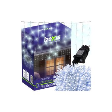 Instalatie tip turturi, 500 LED-uri alb rece, lungime 22.5 m, 8 moduri iluminare