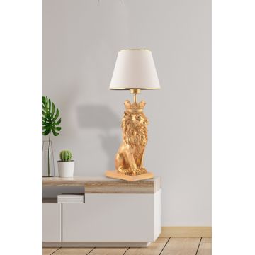 Lampa de masa, Opviq, 390FLH2243, Alb / Argintiu