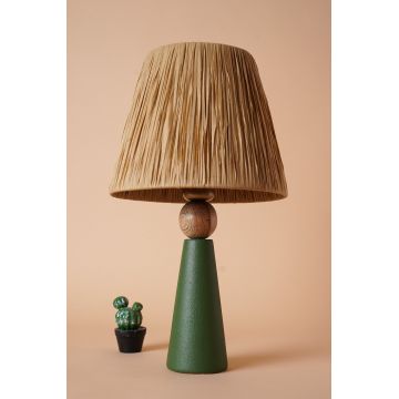 Lampa de masa, Opviq, 687HMY2203, Verde/Maro