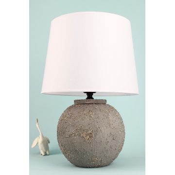 Lampa de masa, Opviq, 687HMY2410, Gri/Alb