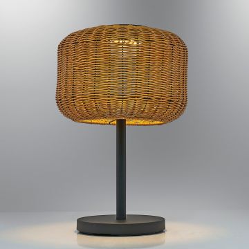 Lampa de masa, Opviq, 701CHD1570, Negru / Stejar