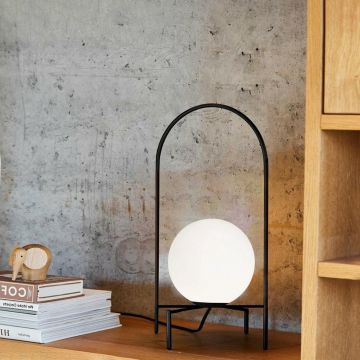 Lampa de masa, Opviq, 780SGN4704, Alb/Negru