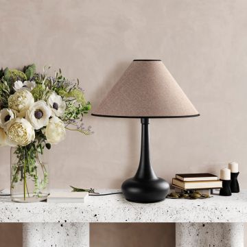 Lampa de masa, Opviq, 892OPV2454, Maro deschis / Negru