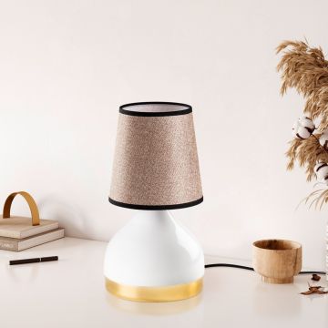 Lampa de masa, Opviq, 892OPV2557, Alb/Maro deschis