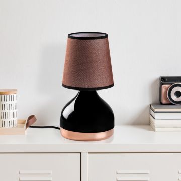 Lampa de masa, Opviq, 892OPV2566, Negru/Maro