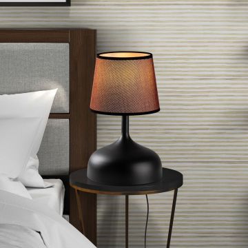 Lampa de masa, Opviq, 892OPV2606, Negru/Maro