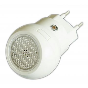 Lampa de veghe, senzor aprindere, 1W, 50Hz, 230V, 4,6 x 4,6 x 8,5cm, alb