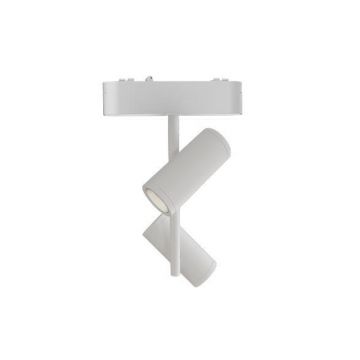 Lampa LED pe sina magnetica, 16W, 2 spoturi LED 48V, aluminiu, alb mat