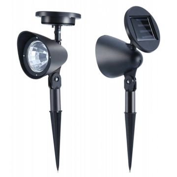 Lampa LED solara exterior, 3 leduri, 600mAh, 31 x 14 x 9,5 cm, negru