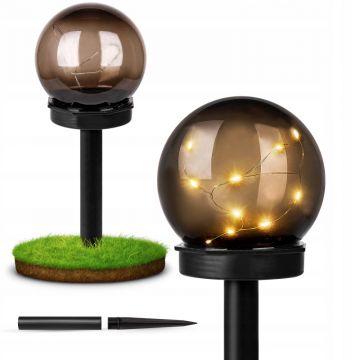 Lampa solara de gradina, LED 3000K, panou 2V 20mA, 8lm, inaltime 10 cm