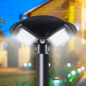 Lampa solara LED 150W, 7500 lm, 5000K, senzor crepuscular si de miscare, cu telecomanda, IP65