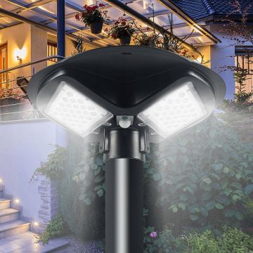 Lampa solara LED 200W, luminozitate 10.000 lm, senzor crepuscular si de miscare, control telecomanda
