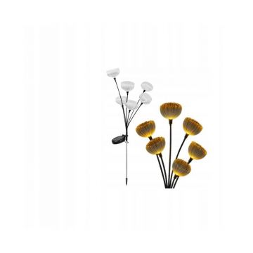 Lampa solara LED, 6 flori decorative, 3000K, 30lm, 600 mAh 1.2V, senzor crepuscular