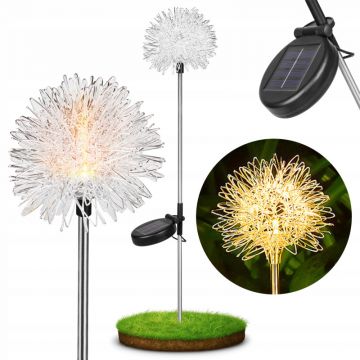 Lampa solara LED, papadie 76 cm, 3000K, 20 lm, PC si otel, autonomie 6 ore