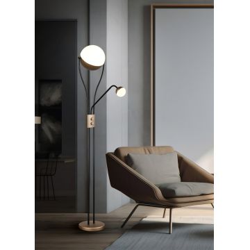 Lampadar Chris, TRIO, 30x180 cm, 18W / 3.8W, 2x SMD, metal, negru/maro