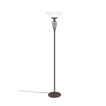 Lampadar maro Ã®nchis cu abajur din sticlÄ(Ã®nÄu0083lÈu009Bime 180 cm) Rustica âu0080Trio