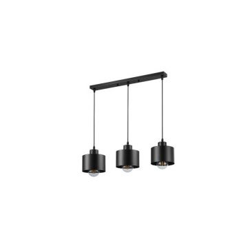Lustra LED suspendata, 3 socluri E27, lungime baza 500 mm, negru