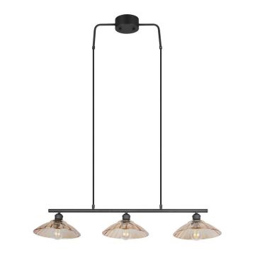 LustrÄneagrÄu0083/chihlimbar din metal cu abajur din sticlÄEluna âu0080Reality