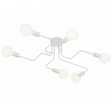Plafoniera LED, 6 becuri E27, 50Hz, 60W, 230V, 18,5 x 90 x 70cm, alb