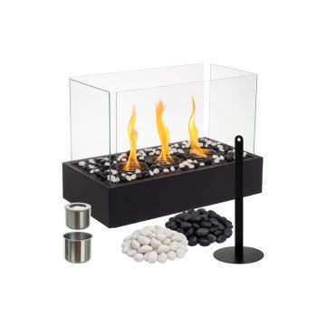 Semineu decorativ cu biocombustibil, 60 minute ardere, fara fum, 45x30x21 cm