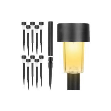 Set 10 lampi solare de gradina, lumina calda, tip tarus, IP44, 100mAh/1.2V, 37x5,5 cm