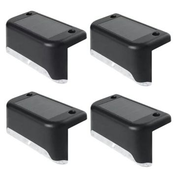 Set 4 lampi solare LED exterior, IP65, 100lm, 200mAh, 5V, 7,8 x 4,5 x 4,2cm, negru