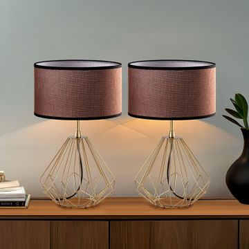 Set de lămpi de masă, Opviq, 892OPV2214, Auriu